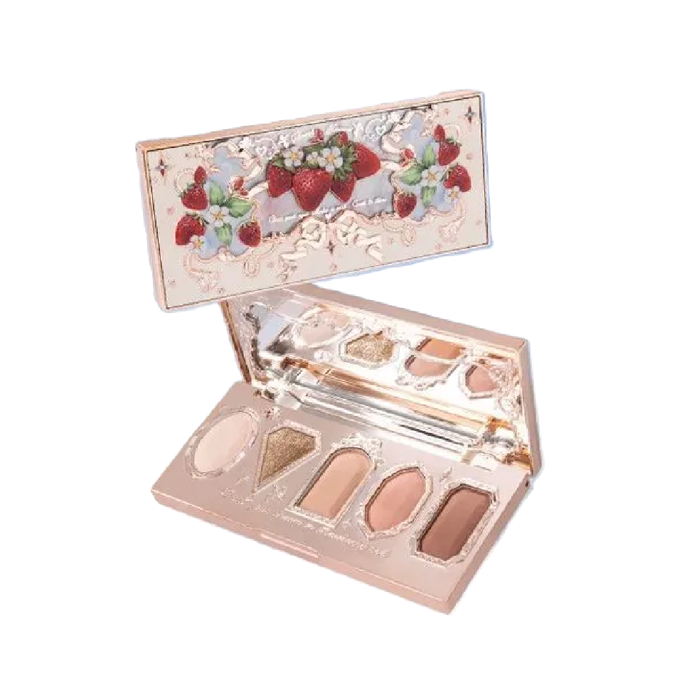 Flower Knows Strawberry Rococo Series Five-Color Eyeshadow Palette (01 Ice Cream Latte)