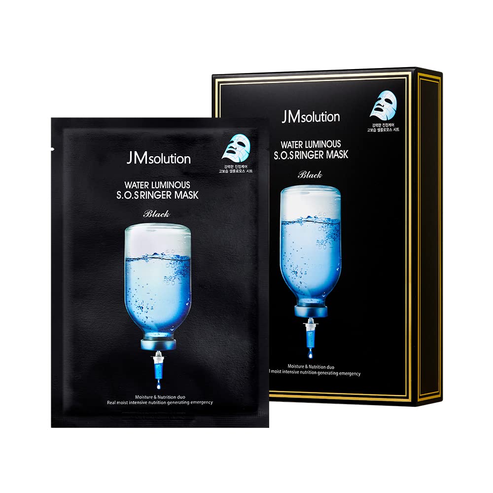 JMsolution Water Luminous S.O.S Ringer Mask Black 10Pcs