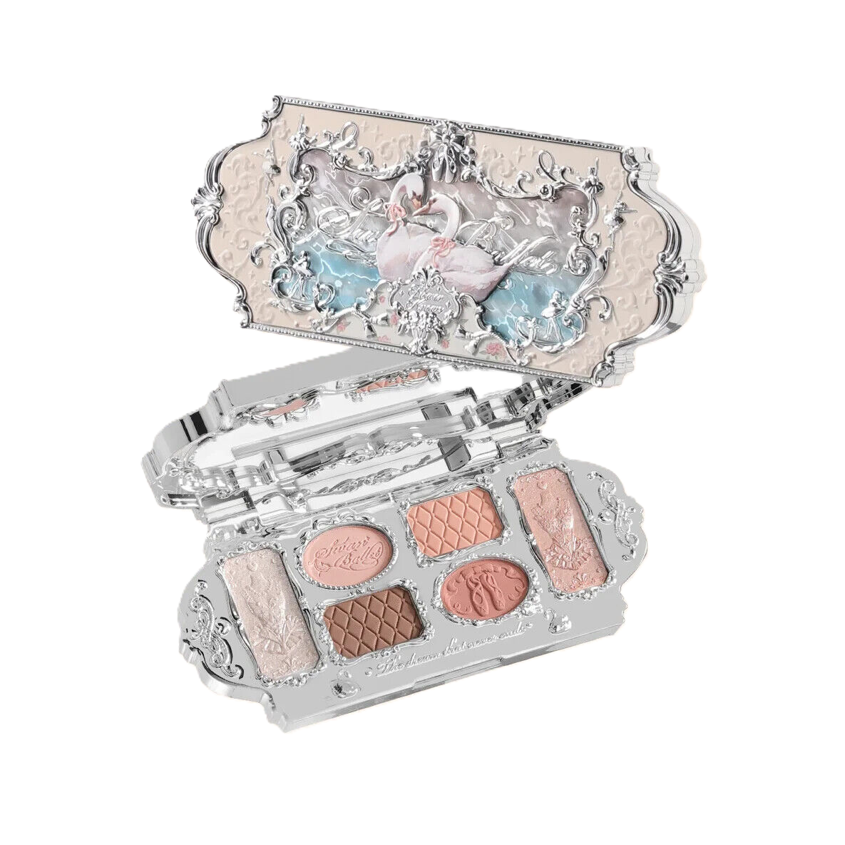 Flower Knows Swan Ballet Series Six-Color Eyeshadow Palette 01 White Swan