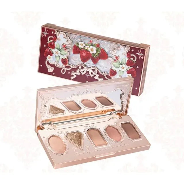 Flower Knows Strawberry Rococo Series Five-Color Eyeshadow Palette (02 Sweet Canneles)