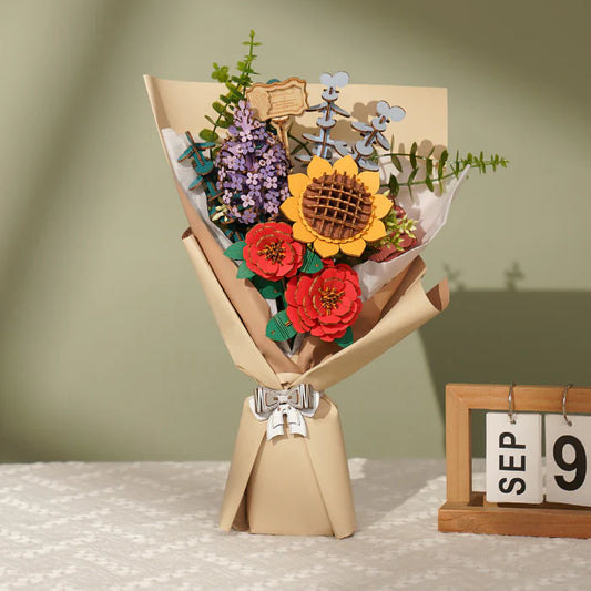 Rowood DIY Wooden Flower Bouquet 3D Wooden Puzzle